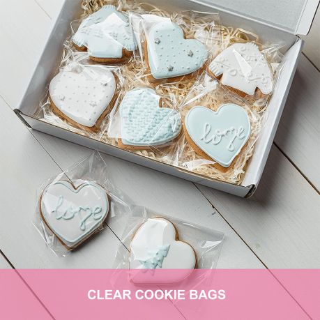 Reusable Clear Plastic Cookie Bags - 200-Pack