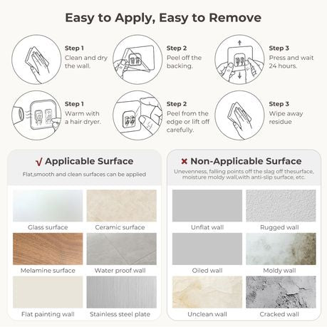 Self-Adhesive Pads for Wall Storage Racks - 15-Piece