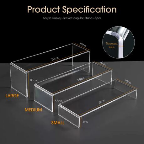3pcs Clear Acrylic Display Riser & Perfume Organiser Cupcake Stand