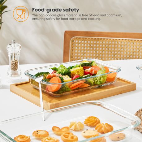 Chenshia 3-Pack Glass Baking Dish Set - Rectangular Oven-Safe Bakeware