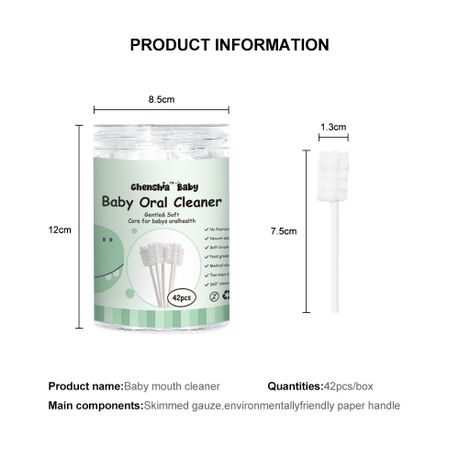 Baby Finger Toothbrush Infant Tongue Cleaner Cotton Gauze Swab Kit
