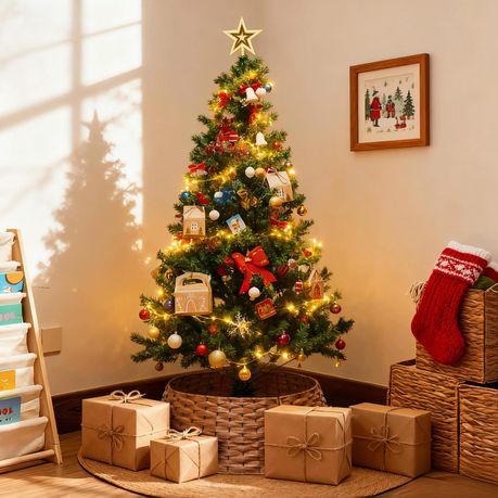50cm Tree Décor Collar-Woven Plastic Rope Base Cover