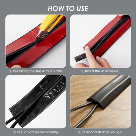Floor Cable Cover Protector Soft PVC Cord Management Wire Runner