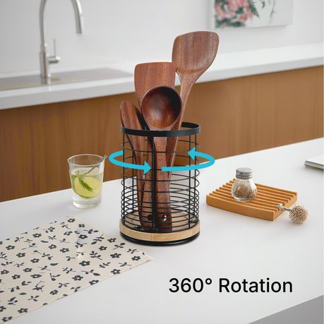 Chenshia Rotating Kitchen Utensil Holder Large Countertop Caddy