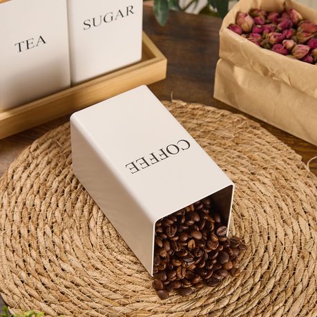 Chenshia 3Pc Tea & Sugar Canister with Tray