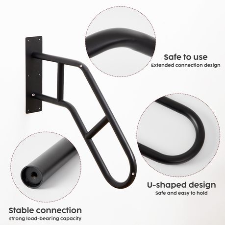 Stair Handrail 45 Degree Tilt Carbon Steel Grab Bar
