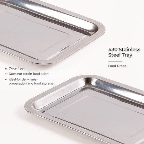 Bamboo Cutting Board with 2 Pull-Out Stainless Steel Trays