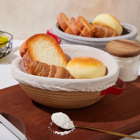 2Pc Bread Proofing Woven Basket Fermentation Banneton Set