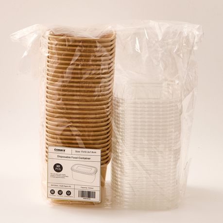 30Pc Kraft Paper Food Containers