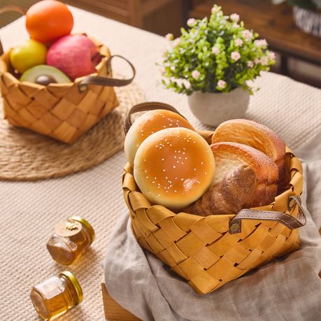 Natural Wood Chip Woven Fruit & Veg Basket Set