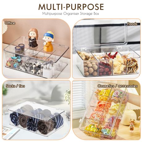 Stackable Food & Tea Bag Organiser with Adjustable Dividers