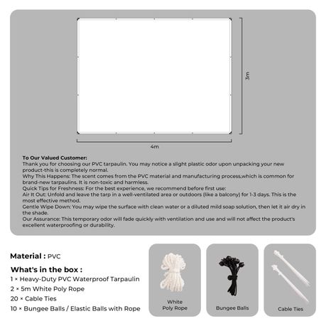 Chenshia Transparent Weatherproof Tarp Cover Heavy Duty Outdoor Garden Tent - 3x4m