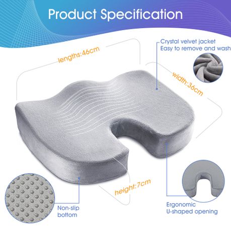 Ergonomic Gel Cushion Seat - Grey