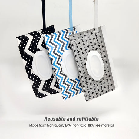 Travel Wet Wipe Pouch Dispenser Set - Blue