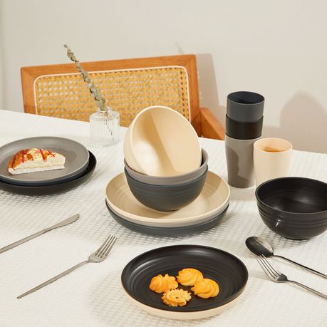 Chenshia 16Pc Wheat Straw Dinnerware Set - Camping & Picnic Tableware