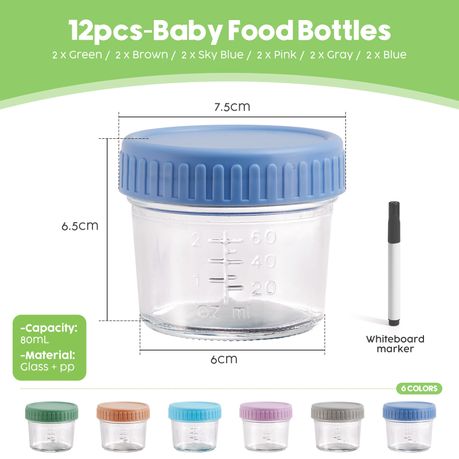 80ml Baby Food Bottles - 12-Pack