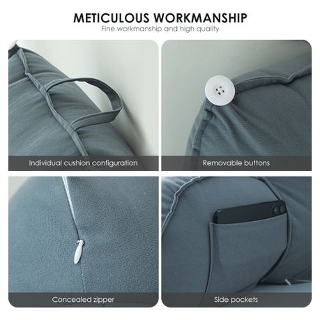 Bed Reading Pillow with Arm Support & Side Pockets