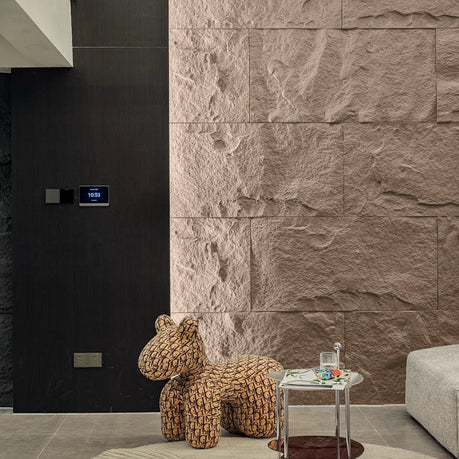 10-Pack 3D Stone-Like Wall Panel Accent Wall Tiles Rock Decor - Charcoal Grey