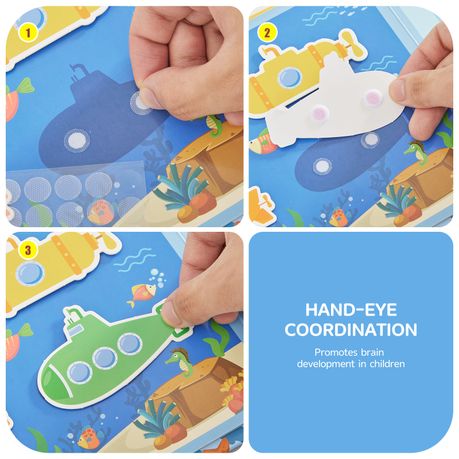 Kid's Montessori Picture & Puzzle Book Busy Board- Under the Sea