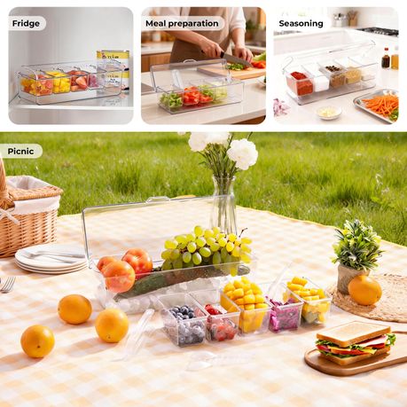5L Ice Chilled Cocktail Garnish Tray Set