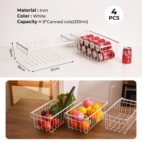 4-Piece Metal Freezer Storage Basket Set