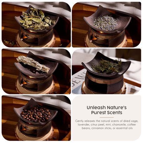 Ceramic Incense Holder & Wax Warmer Set