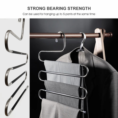Stainless Steel Multi Trouser Hangers - 4-Pack