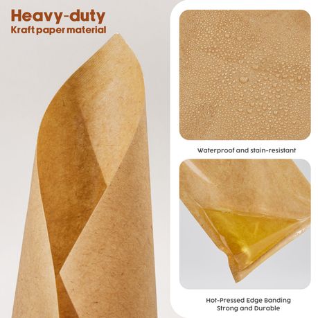Kraft Paper Food Bags with Window - 100 Pack