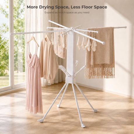 White Extendable Clothes Drying Rack
