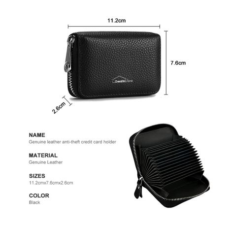 Faux Leather Wallet Unisex RFID Blocking Travel Card Holder - 12-Slot