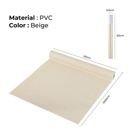 Self-Adhesive Faux Linen Wallpaper Peel and Stick PVC Wall Covering - Beige