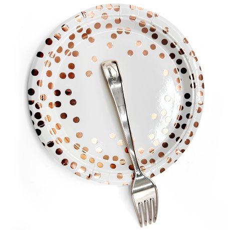 Party Tableware & Decoration Kit - Rose Gold