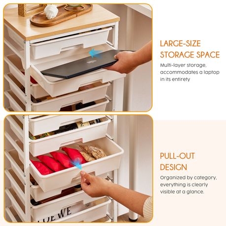 Chenshia 8-Drawer Rolling Utility Storage Organiser Cart