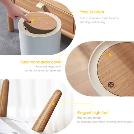 Compact Hygienic Bathroom Rubbish Bin