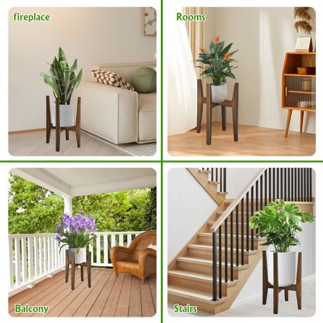 Adjustable Bamboo Plant Stand -18-30cm Pots