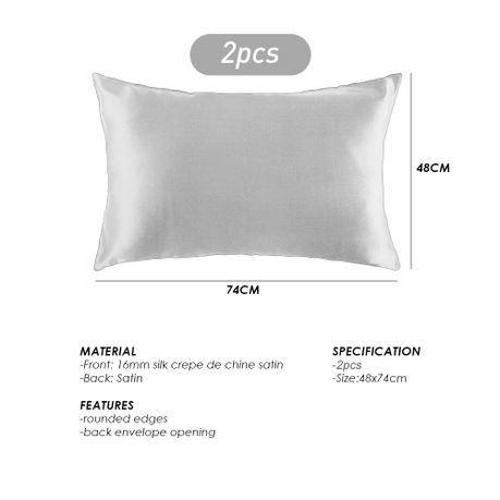 Silver Mulberry Pure Silk Pillowcase Set