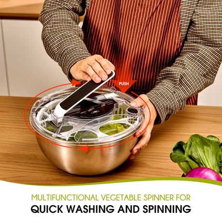 Chenshia 3.5L Steel Stainless Salad Spinner