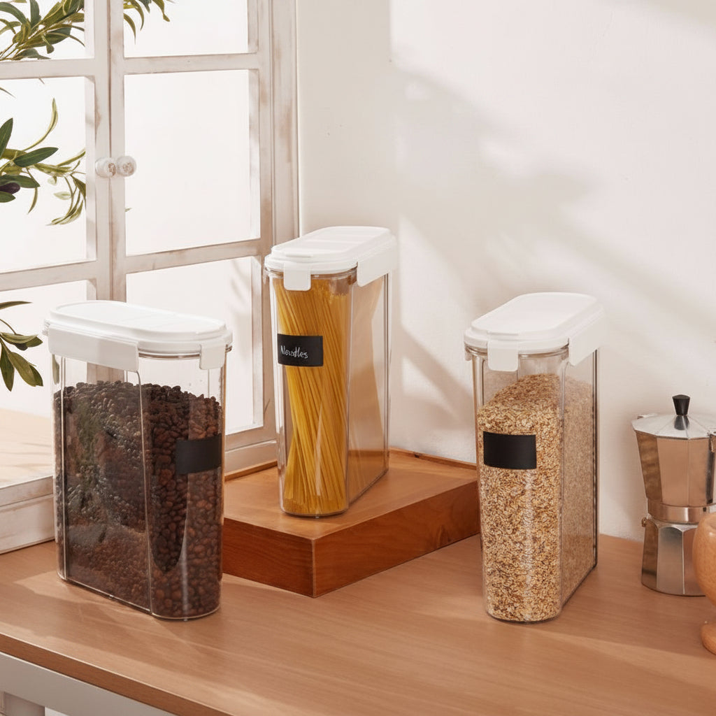 4L Cereal Storage Containers - 3Pc