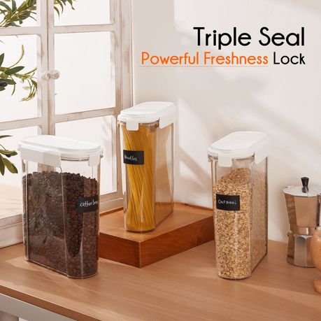 Chenshia Airtight 4L Cereal Storage Containers Pantry Organisers - 3 Piece Set