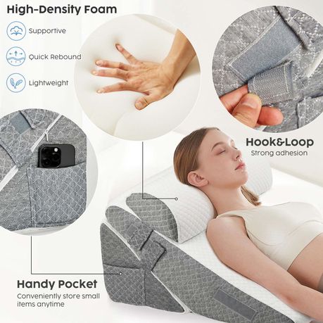 3-Piece Memory Foam Wedge Pillow Set