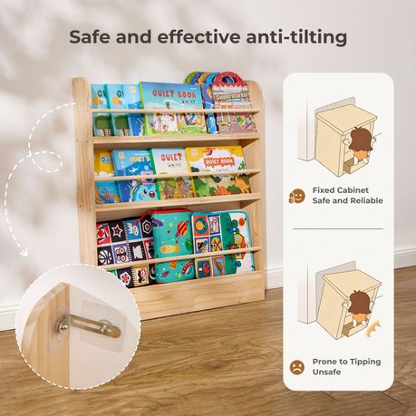 Solid Pine Kids Bookshelf