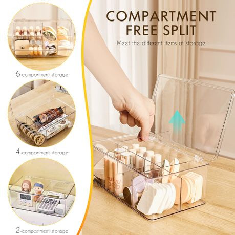 Stackable Food & Tea Bag Organiser with Adjustable Dividers