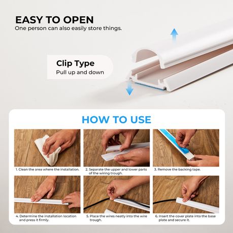Chenshia 4m Wire Cover Half Round Cable Management Trunking Cable Organiser