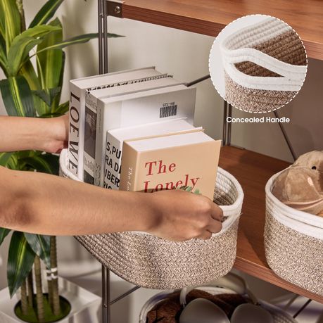 Chenshia 5-Piece Cotton Woven Storage Organiser Bins