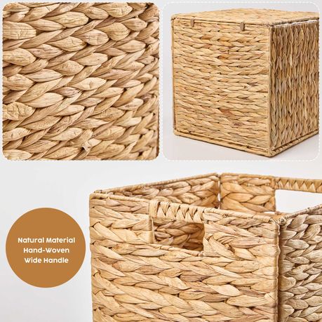 Hyacinth Woven Storage Baskets - 4 Pack