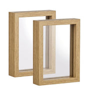 Beige Double-Sided Transparent Wooden Photo Frames - 2-Pack