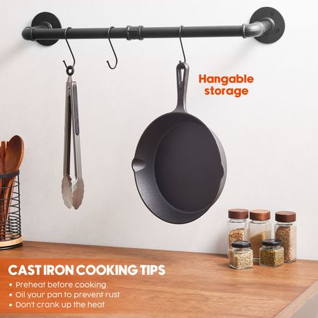 Cast Iron Skillet Pan Set 3-Piece Pre Seasoned Frying Grill Cookware