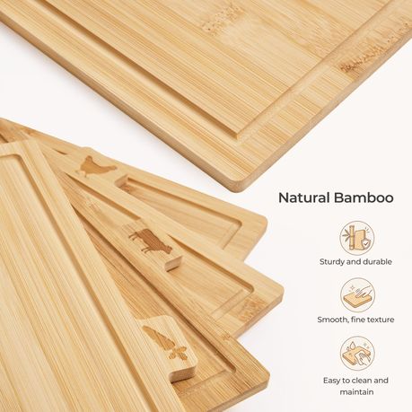 5-Piece Bamboo Chopping Board Set with Stand