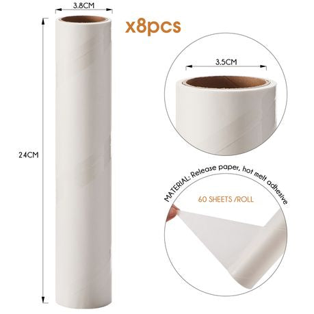 Lint Remover Replacement Refill Rolls - 8 Roll Pack