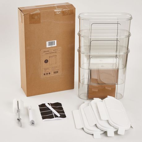 Chenshia Airtight 4L Cereal Storage Containers Pantry Organisers - 3 Piece Set